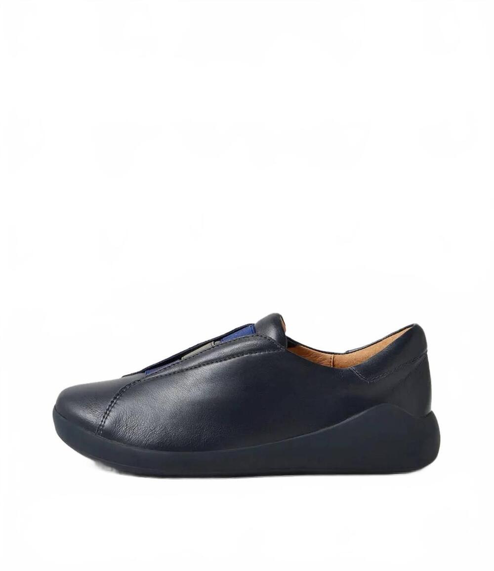 NEW ZIERA women's yass xw flat shoes in navy-blue multi leather elastic